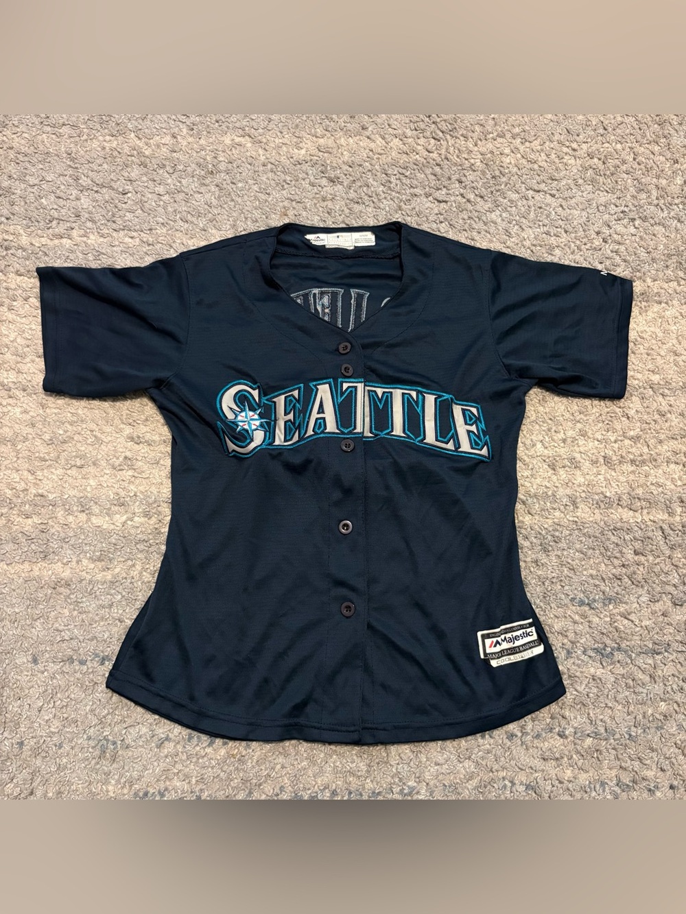 Majestic Seattle Mariners Ken Griffey Jr #24 Navy Jersey Size M
